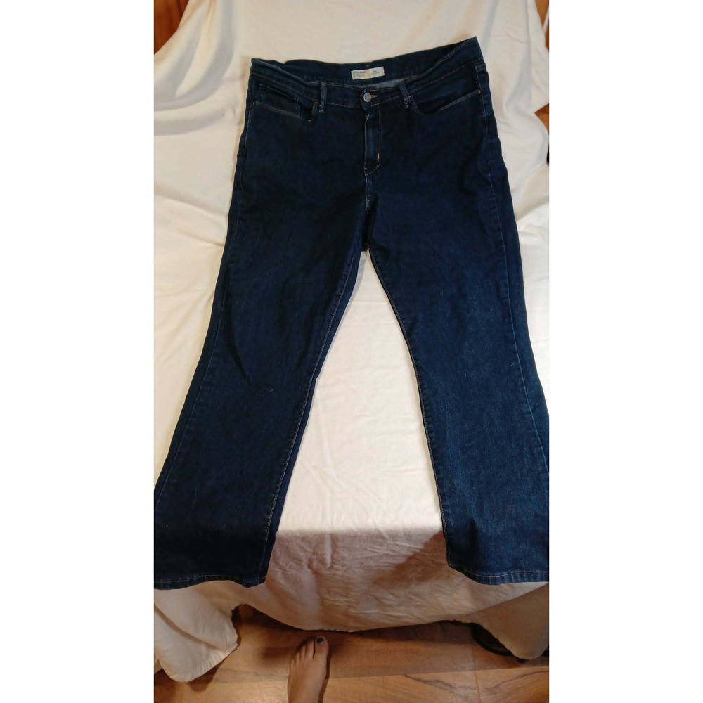 Levi Strauss Signature Classic Slim Taper Dark Blue Denim Jeans Women 16 W33